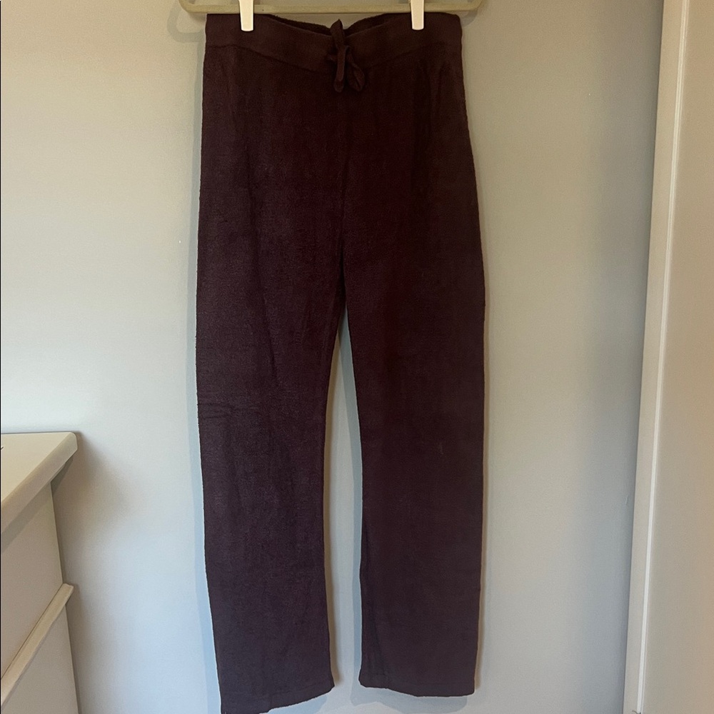 Barefoot Dreams CozyChic Lite Fig Regular Pant w/Drawstring Waist Medium